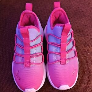 Puma Kids Pink and White Sneakers